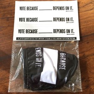 Vote Because ___ Depend on It Mask & Stickers